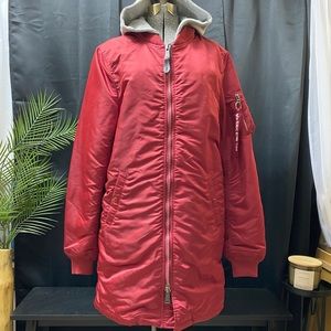 Alpha Industries long bomber flight jacket